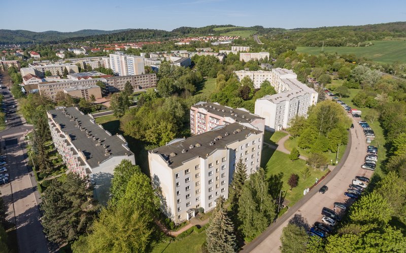 Übersicht über das Wohngebiet in der Eisenach Nordstadt